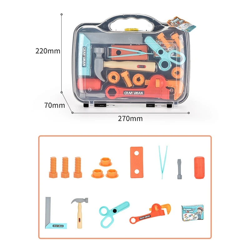 

Kids Toy Simulation Tool Box Pretend Play Toy Repair Tool Box for Children Gift