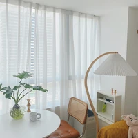 modern white transparent tulle curtains for living room striped vertical blinds style sheer bedroom window voile custom size