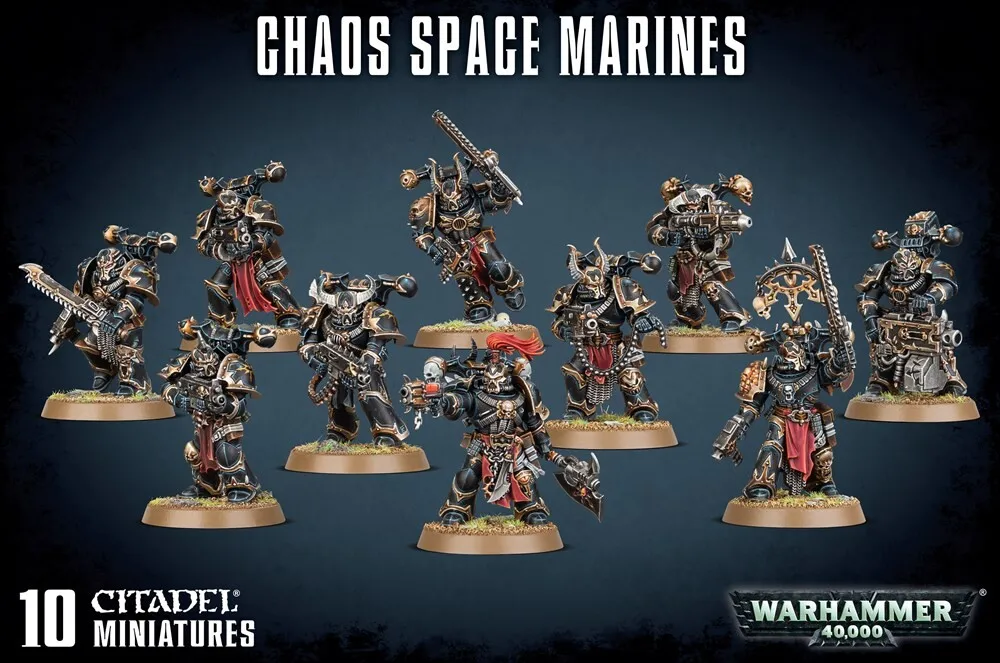 Миниатюры Warhammer 40000 Games Workshop Набор Космодесант Хаоса (2019) (CHAOS SPACE MARINES) | Игрушки и