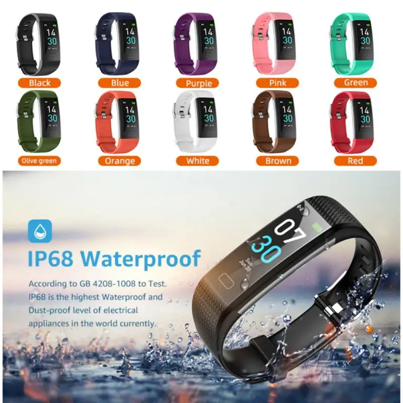 

10 Colors S5 Sport Smart Bracelet IP68 Waterproof Color Screen Smart Band Heart Rate Blood Pressure Pedometer Activity Tracker