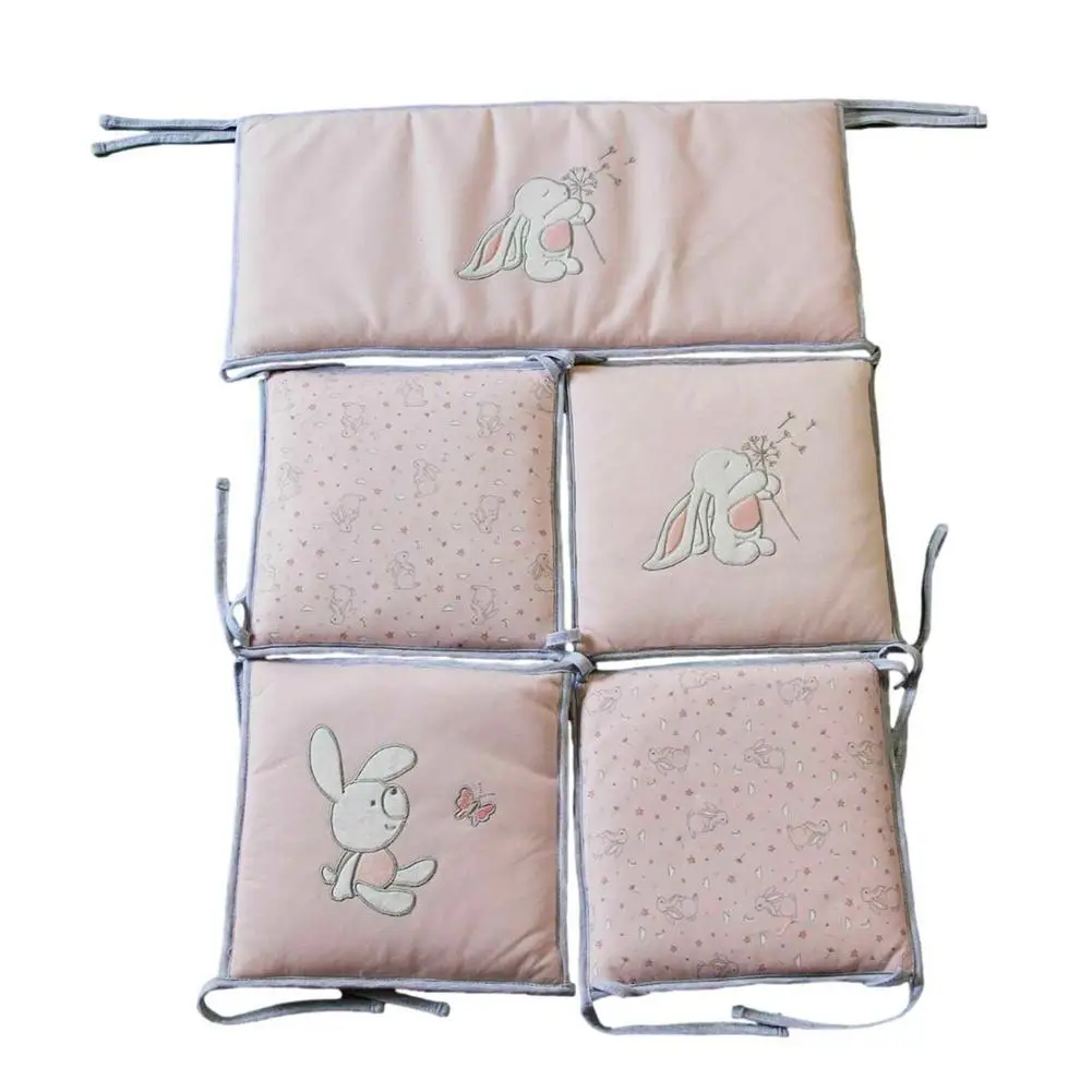 

5pcs Cartoon Crib Fence Cute Cotton Baby Crib Bumper Bed Accessories Soft Thick & Flexible Machine Washable Protactive Bedskirt