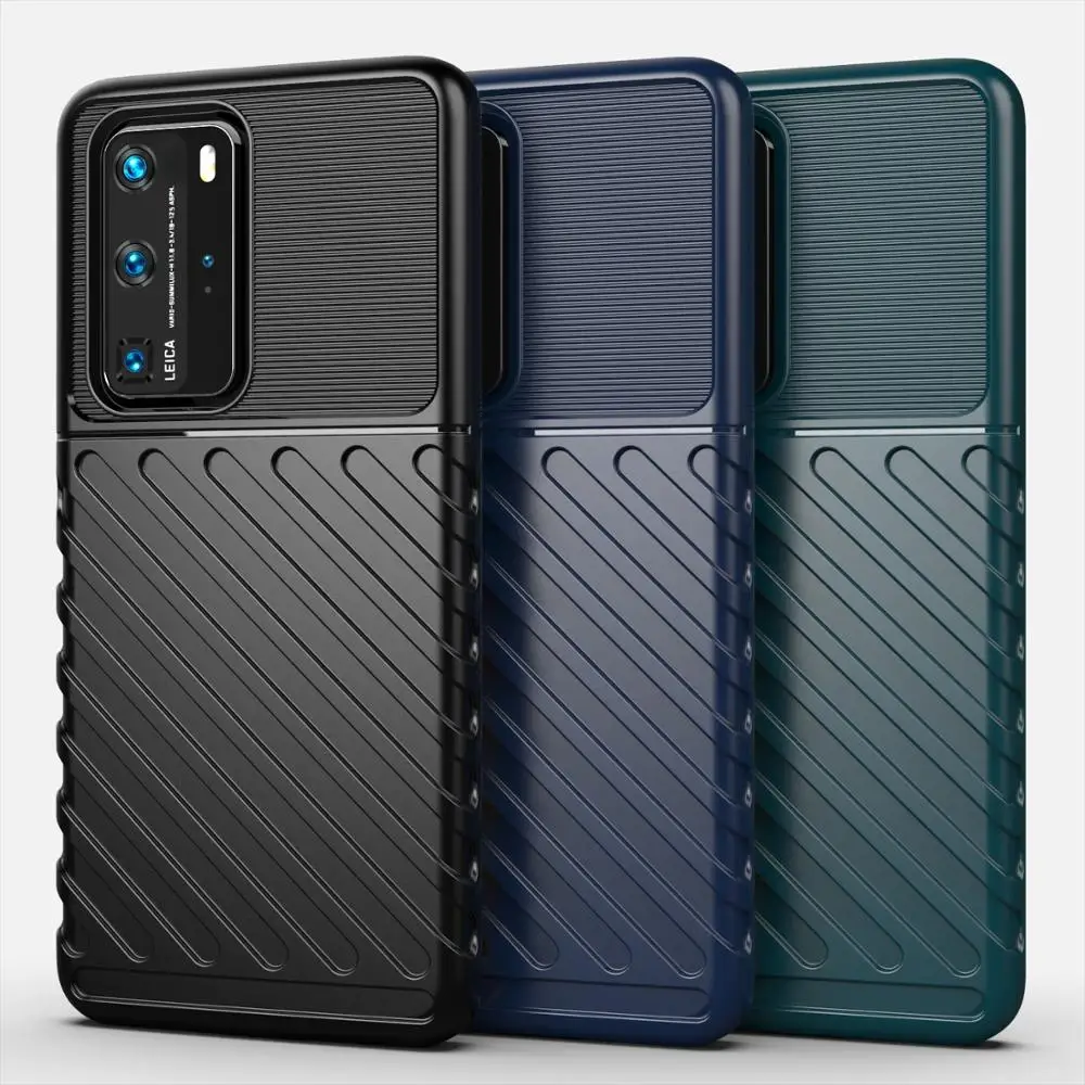 Мягкая резиновая Противоударная задняя крышка для Huawei P40 Lite P30 Mate 30 20 RS Honor View Pro Nova 6