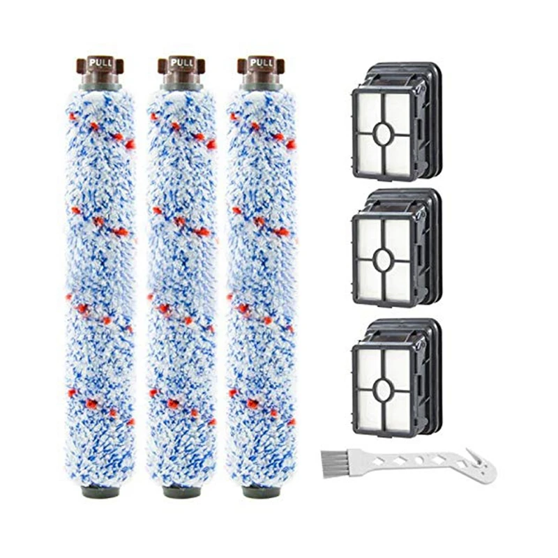 

3 Pack Multi Surface 1868 Brush Roll and 3 Pack 1866 Vacuum Filter Compatible with Bissell Crosswave 1785 2306 Series. Compare T