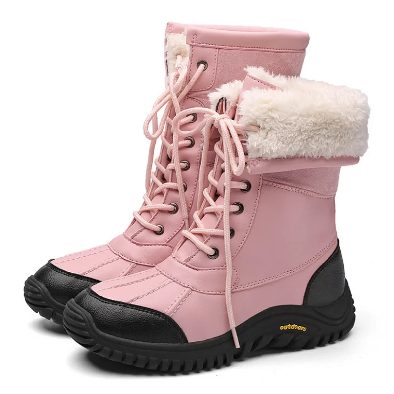 

2022 New Winter Outdoor Snow Boots High Quality Non-slip Warm Boots Thick Plush Ladies Round Toe Short Boots Casual Cotton Boots
