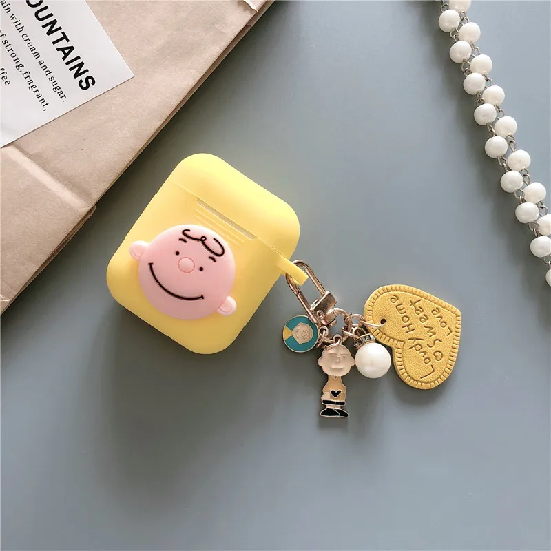 Цвет: желтый Милый чехол для наушников для AirPods с мультяшным животным, сумка для ключей, беспроводные наушники, чехол, анти-шок для Apple Airpods 2, аксессуары - Цвет: Цвет: желтый