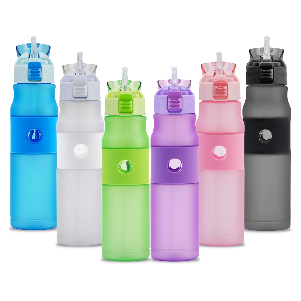 600 мл Спортивная бутылка для воды с соломинкой BPA Free герметичная откидная