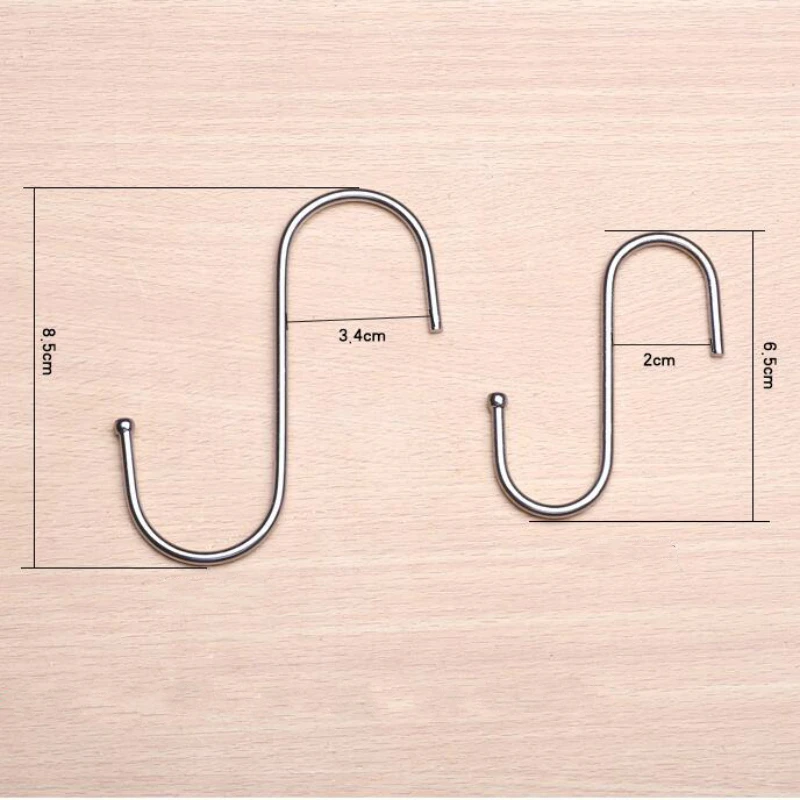

3PCS Multi-Function S-Shaped Hooks Adhesive S Hook Stainless Steel Hanger Hook for Home Storage Kitchen Bathroom Holder Rack