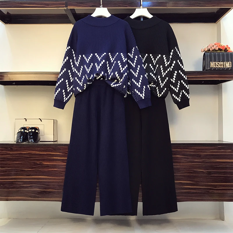 Женский жаккардовый спортивный костюм трикотажный комплект из двух предметов