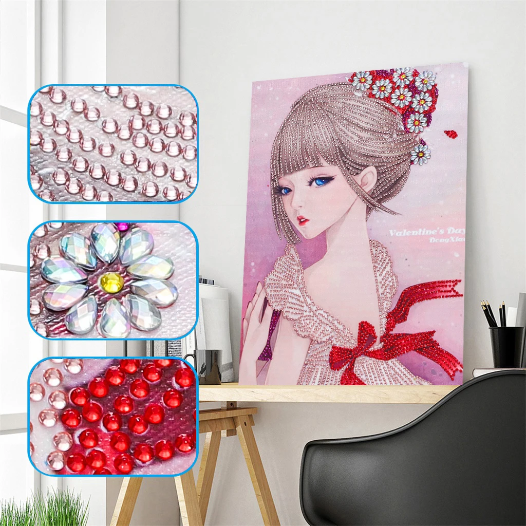 

Partial Special Shaped Drill Rhinestone 5D DIY Diamond Painting "Fairy" Girl 3D Embroidery Cross Stitch Decor Gift