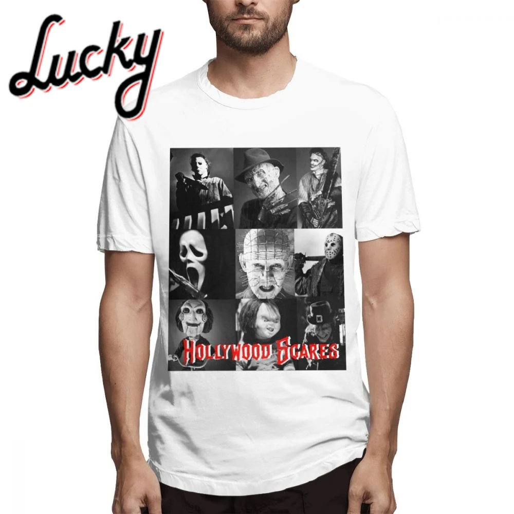 Голливудские пугающие страшные мордочки футболка с круглым вырезом горячая