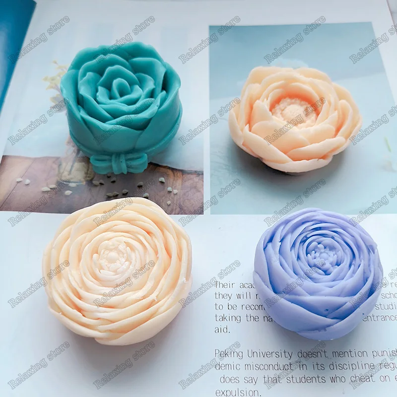 Мини розовые свечи для ароматерапии 3D Цветы силиконовые формы свечей гипсовая