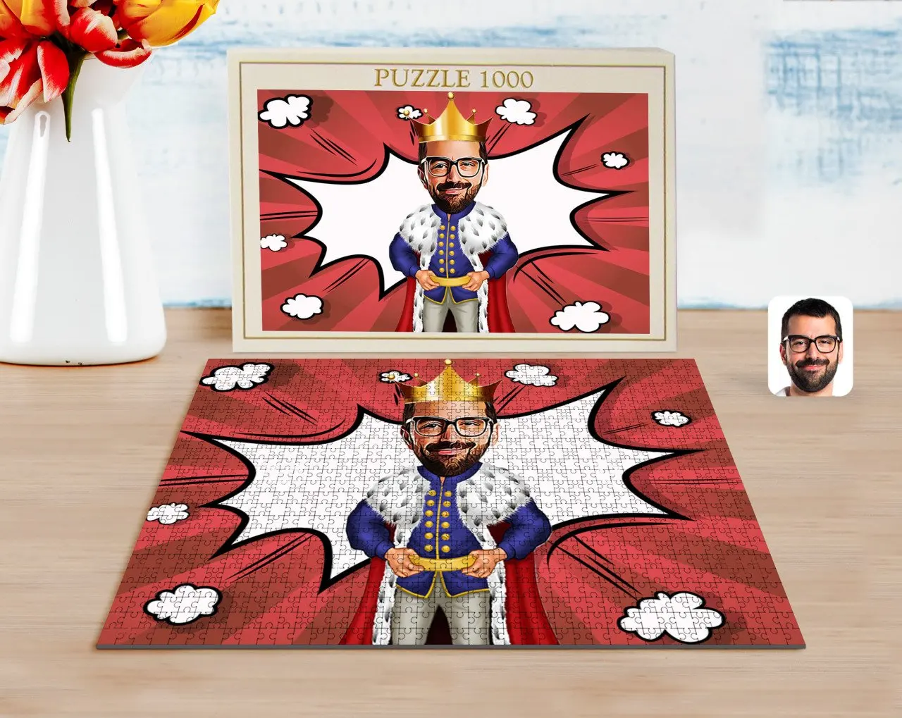 

Personalized King Caricature of 1000 Piece Professional Puzzle-1