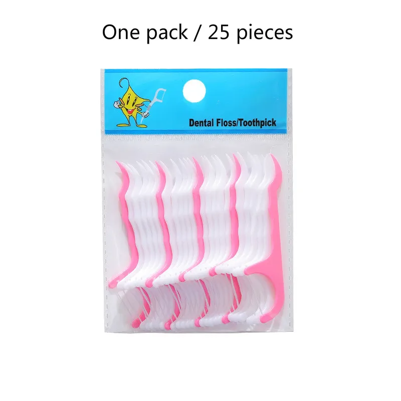 

50 Pcs/Lot Disposable Dental Floss Flosser Picks Teeth Toothpicks Stick Tooth Clean Oral Care 7.5cm