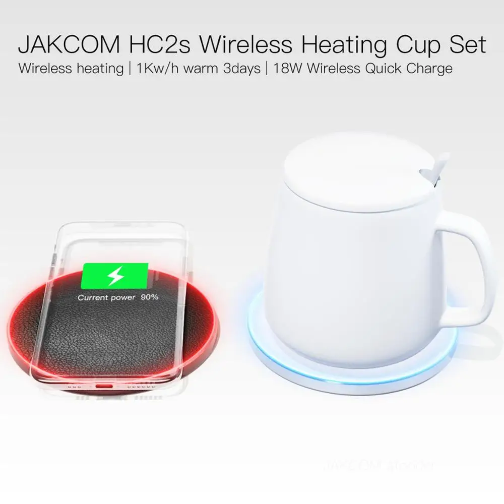 

JAKCOM HC2S Wireless Heating Cup Set better than cargador qi wireless charger charging s10 usb dock 12 watch 3 in