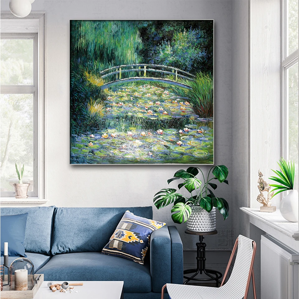 Алмазная вышивка ВОДНЫЕ ЛИЛИИ и Японский мост Клод Моне алмазная живопись сделай