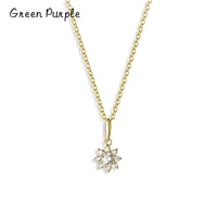 2022 new fashion tiny 100 s925 sterling silver sun flower clear zircon chain necklaces pendant for women wedding jewelry gifts