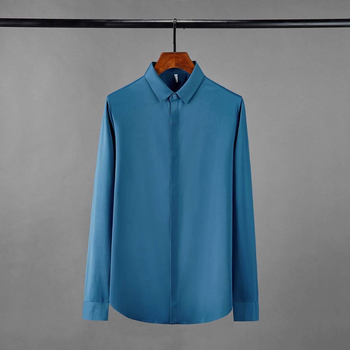 

Мужская Однотонная рубашка, деловая и Повседневная рубашка с длинным рукавом, Модная приталенная рубашка для вечерние ринки,