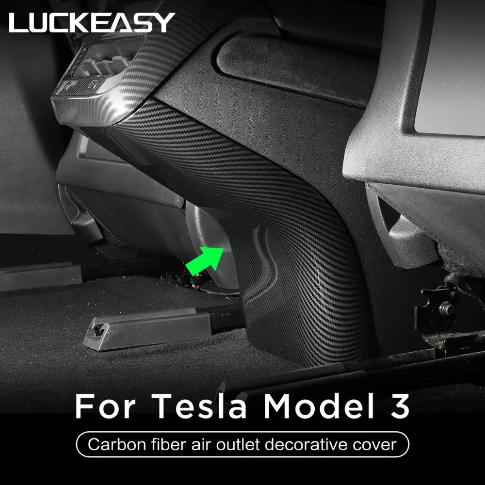 LUCKEASY автомобиля ABS углеродное волокно украшают чехол для Tesla модель 3 2017 2020