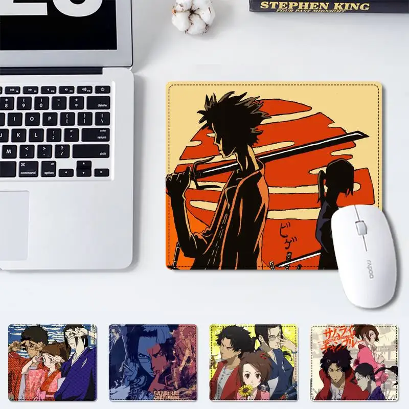 

Small Samurai champloo Mouse Pad Keyboard Mat Desk Durable Desktop Mousepad Rubber Gaming Small Mouse Pad Office Mouse Mat