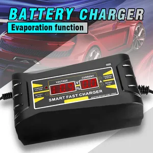full automatic car battery charger 110v220v to 12v 6a smart fast power charging car motorcycle wet dry lead acid lcd display free global shipping