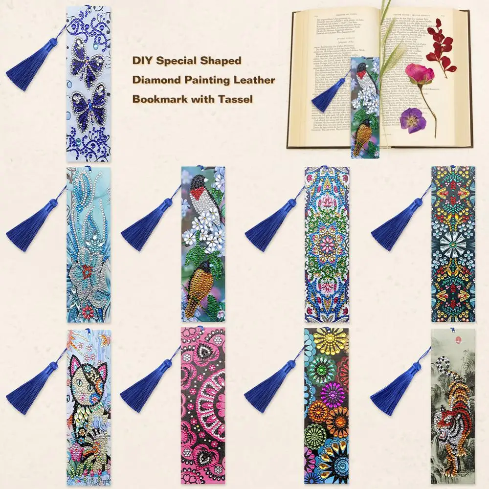 Кожаная Закладка с кисточкой алмазная живопись специальной формы для подарков