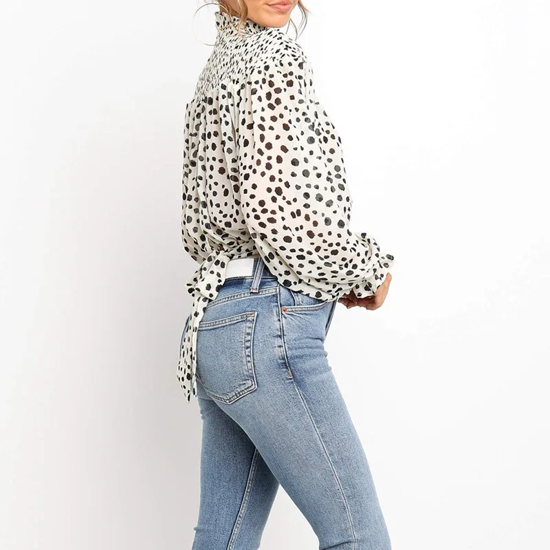 Fanbety женская элегантная шифоновая блузка рубашка сексуальная офисная бандажная