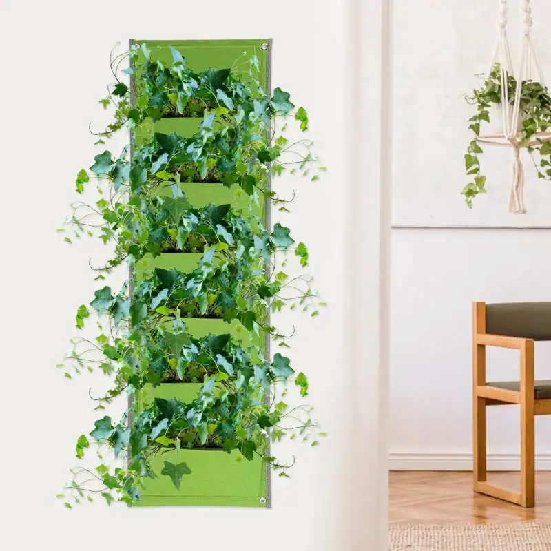 

7-Карман Вертикальный фетр сумки завода коррозионно-стойкие дышащие настенный ящик для комнатных растений, для ландшафтного сада инструмен...