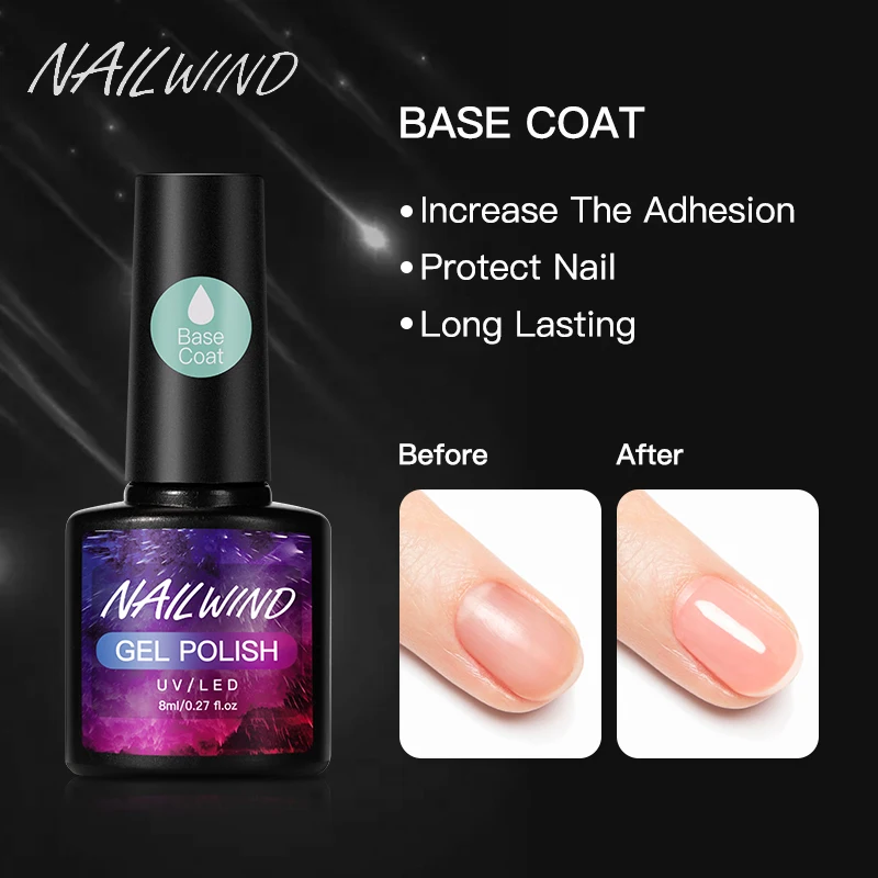 

NAILWIND Base Gel Nail Polish Semi Permanent Base Coat For Gel Varnishes Manicure Nail Art