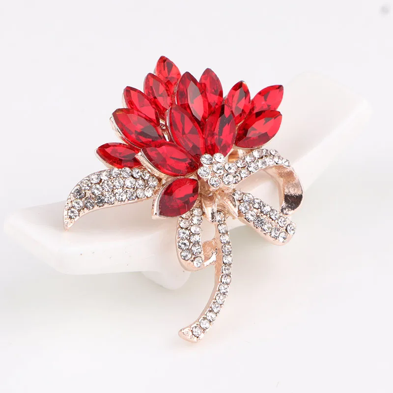 TODOX 2020New красота женщин Броши Кристалл цветок булавки Стразы стеклянная кнопка