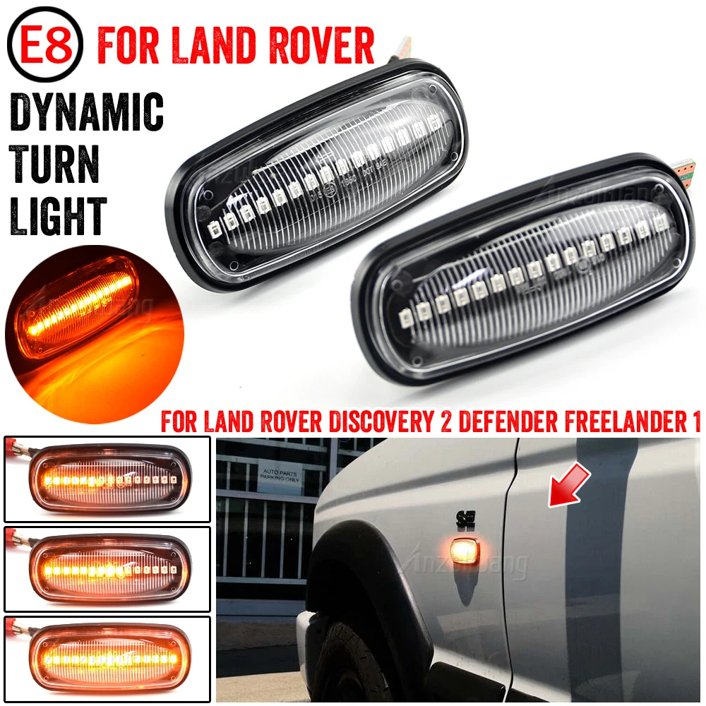 

Dynamic Blinker Sequential Flasher Light Side Marker Lamp For Land Rover Discovery 2 1999-2004 Defender Freelander 1 2002-2005