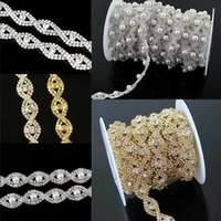 1yard roll glitter crystal rhinestone chain sew on glue on for clothing loose garment accessories trim cup chain