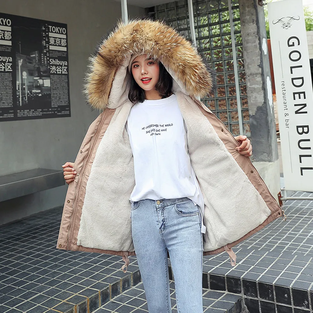 

Winte Women Jacket Coat Outerwear Faux FurHooded Solid Color Long Sleeve Button Coat Long Jackets Pocket Coats high quality
