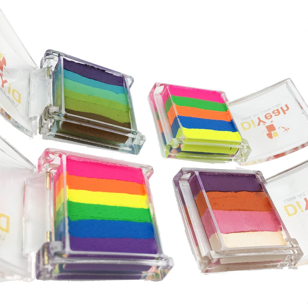 DiYeah Радужная краска для лица макияж тела безопасная водная неоновый сплит-торт