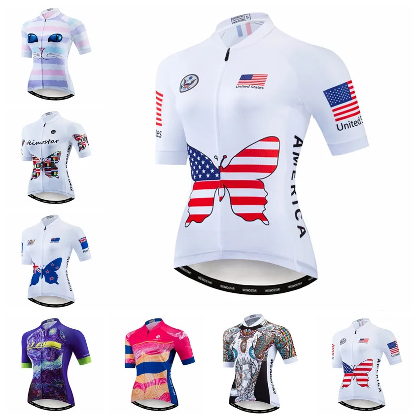 Женская велосипедная рубашка Weimostar розовая или белая трикотажная для горного