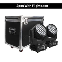 2pcs with flight case led beam wash 19x15w rgbw zoom lighting moving head light stage light for dmx512 led zoom beam