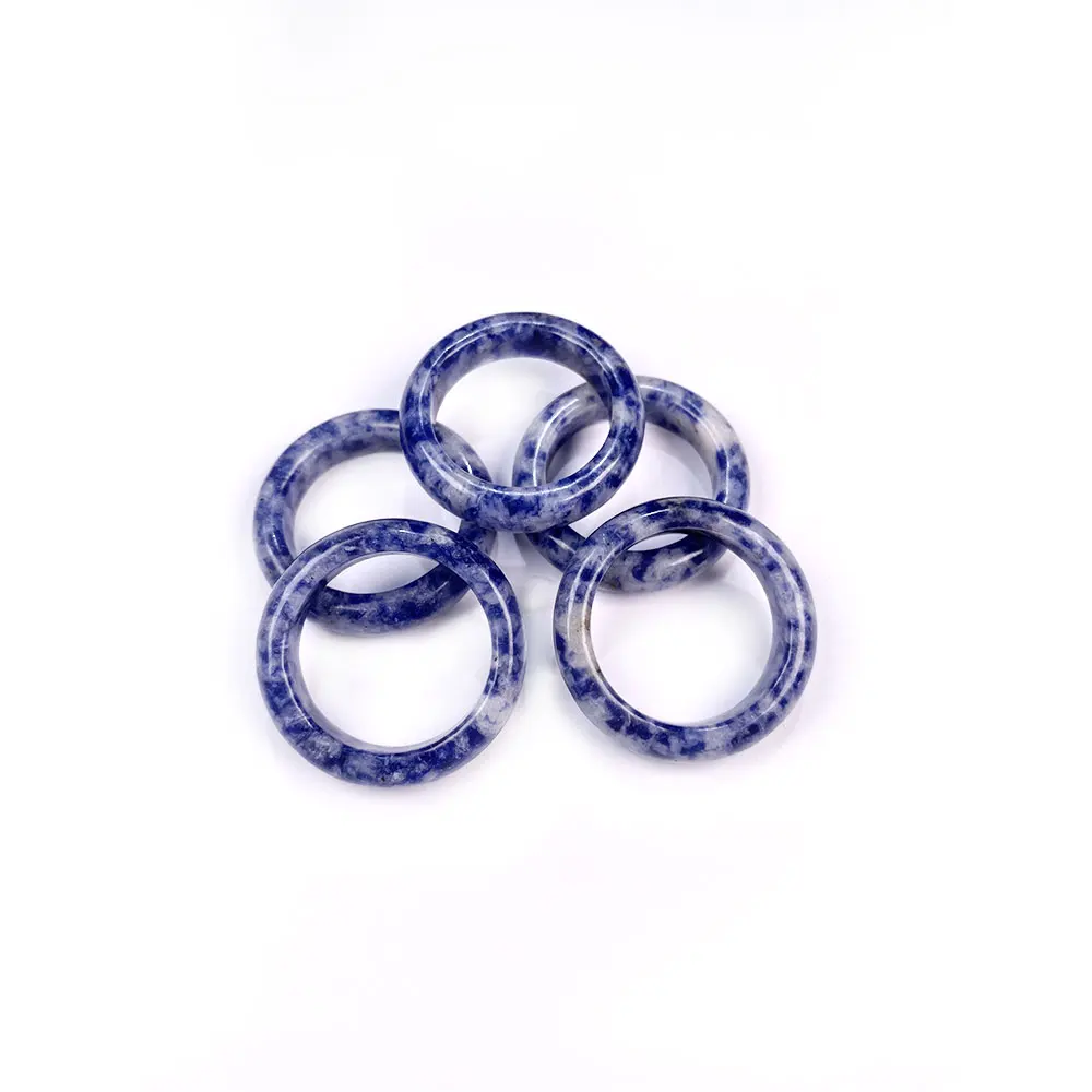 

1pcs Natural Stone Agates Rings Charm Jewelry Trendy Gift for Women or Girlfriend Width 6mm Inner Diameter 18/20mm