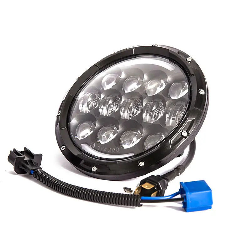 

Loyo Auto Car H4 12v 105w 7 Inch 7inch 7" Round Halo Led Projector Headlight for Jeep Wrangler jk Offroad Motorcycle for Harley