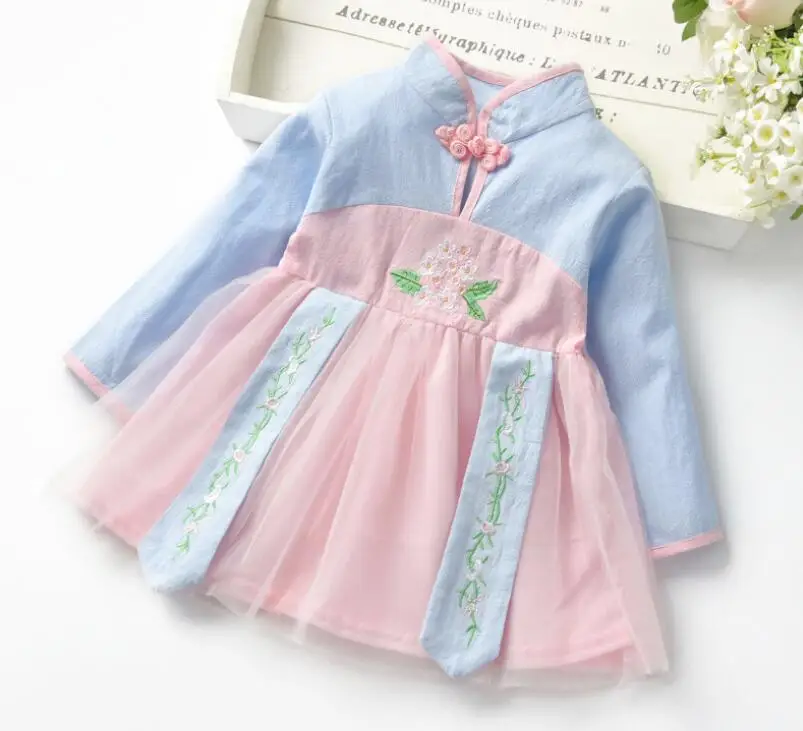 1 шт. детское Хлопковое платье с длинным рукавом | Детская одежда и обувь