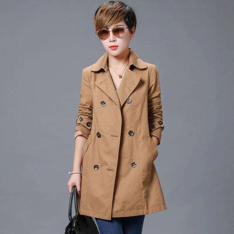 Женская ветровка из хлопка модель 100% стандартного темно-синего цвета весна-осень