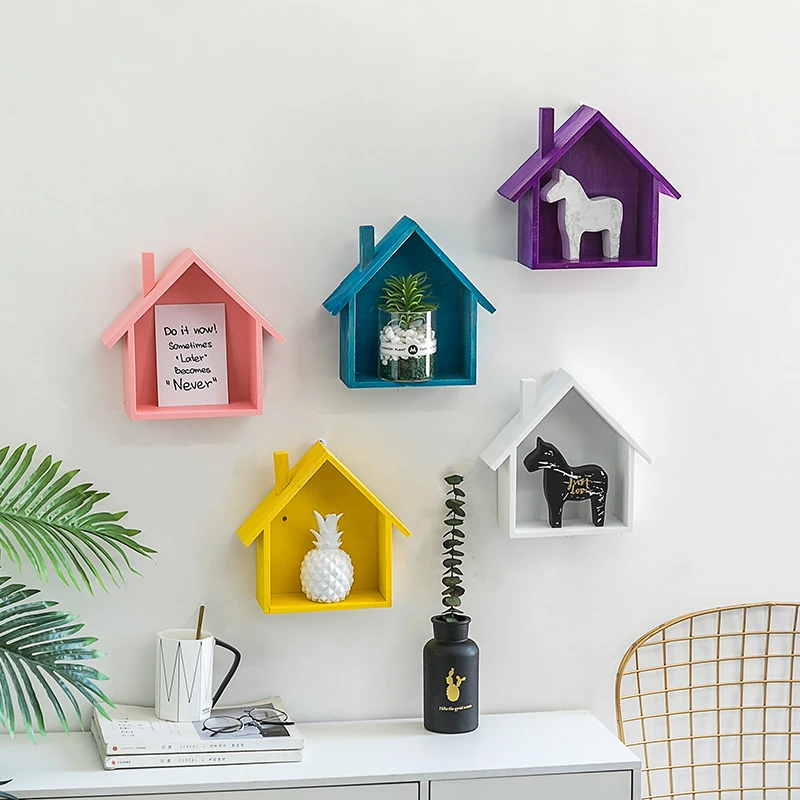 Настенная подвеска деревянный маленький дом для дома спальни комнаты ресторана