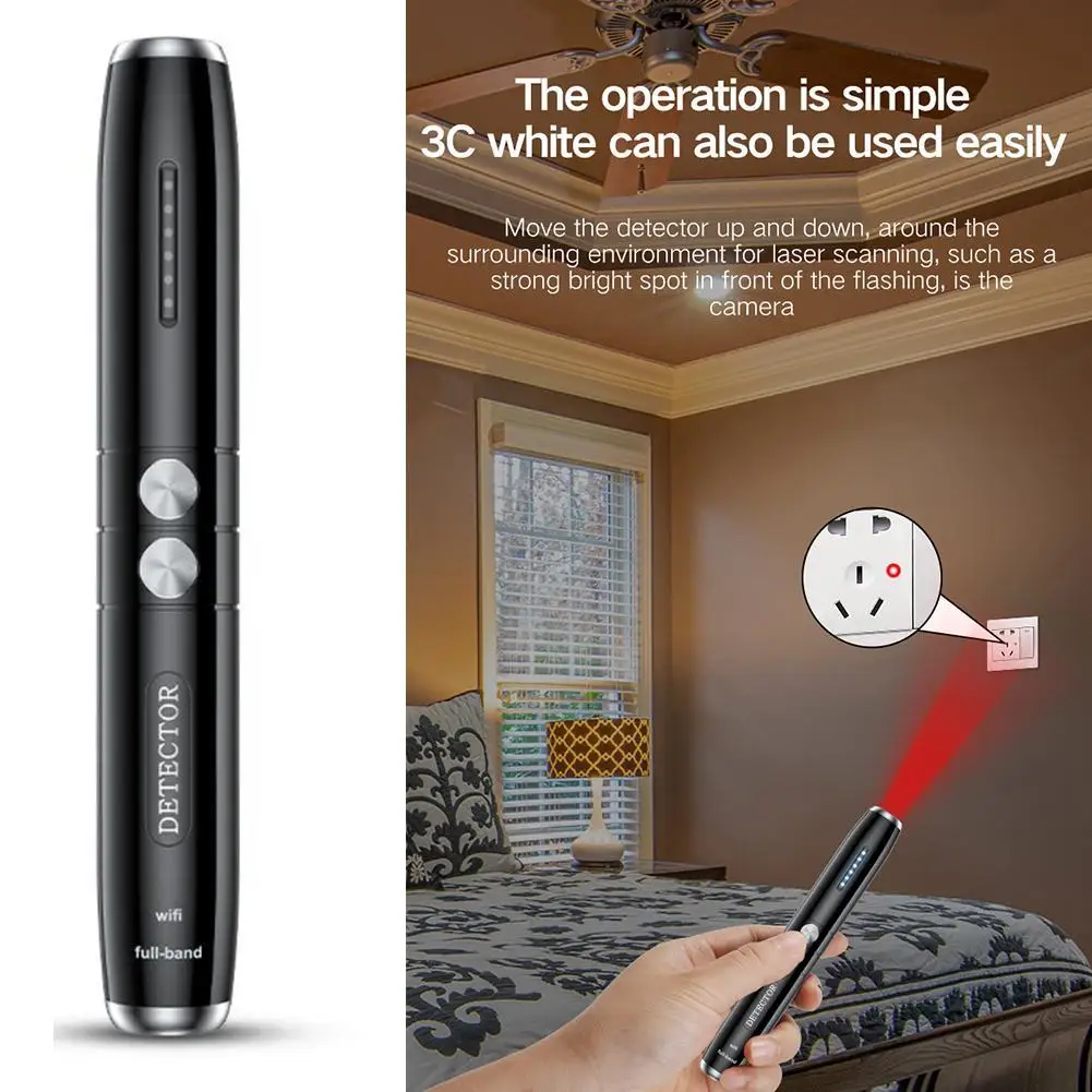 

RF Signal Finder Wireless Camera Mini Bug Detector Cam/GSM/GPS Anti Locator Pinhole Blocker Infrared Wiretap Hidden Gadget Q9N5