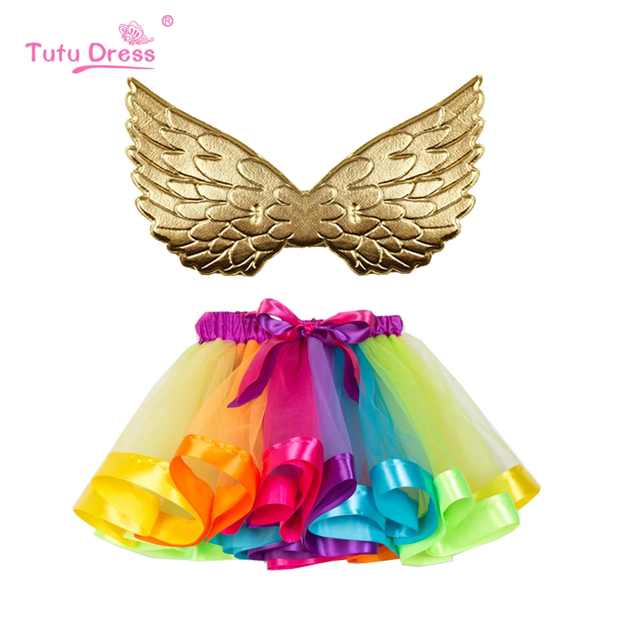 Юбка пачка для девочек милые радужные фатиновые юбки пышная юбка американка