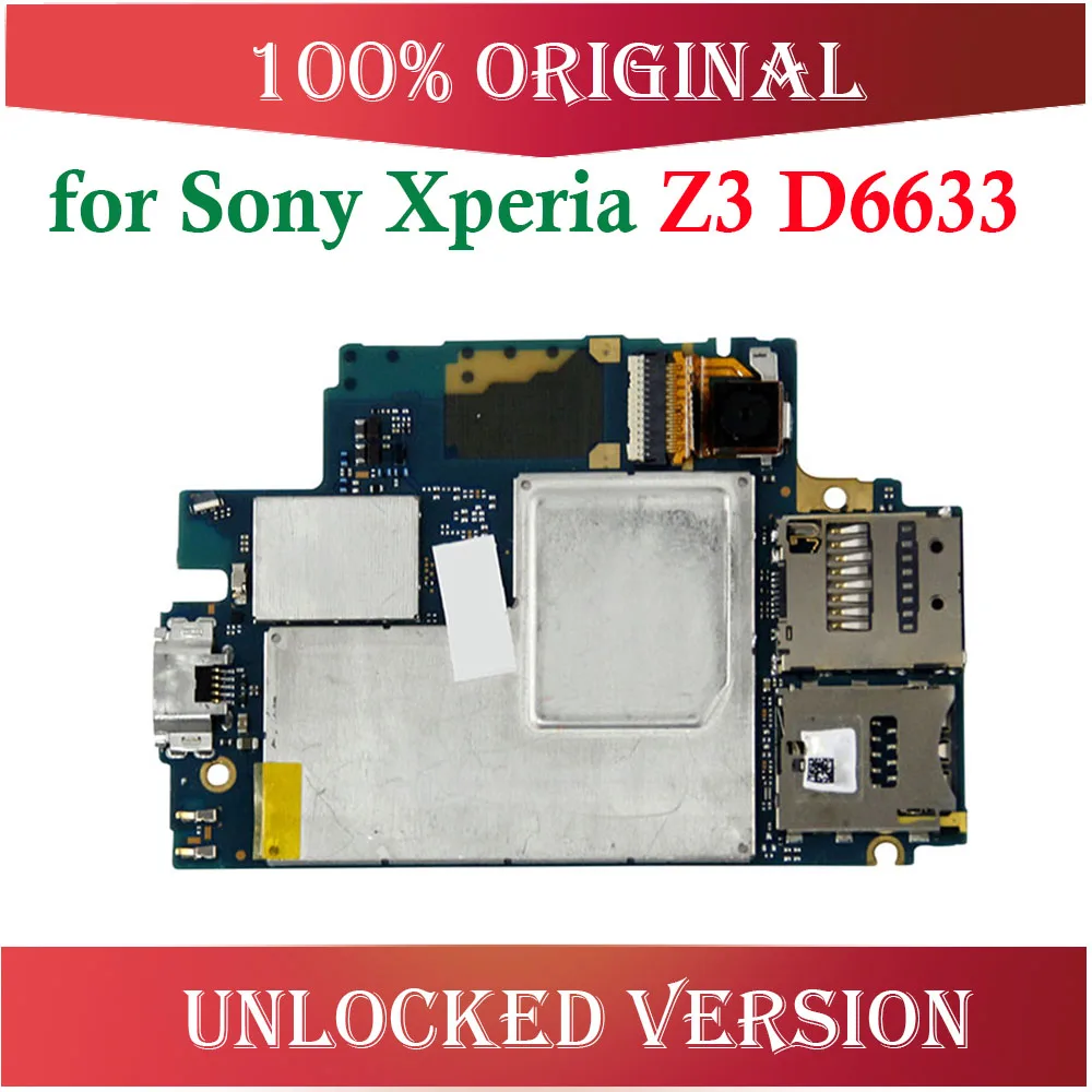 Оригинальная разблокированная материнская плата для sony Xperia Z3 D6633, полные Материнские платы, материнская плата для sony Z3 D6633, хорошая работа