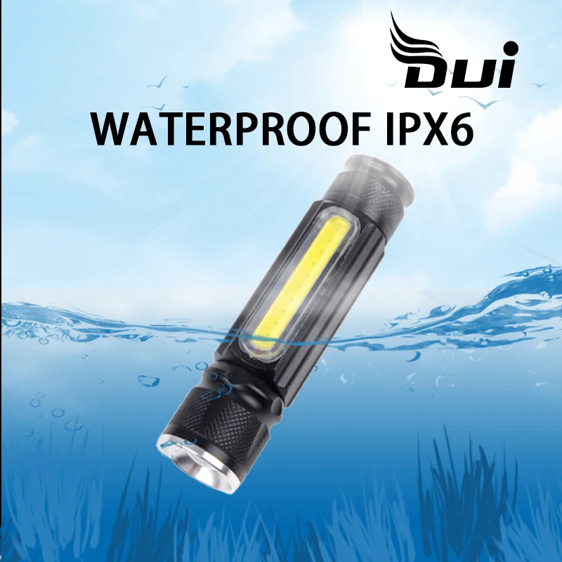 DUI XML T6 + COB Многофункциональный USB Перезаряжаемый флэш-светильник фонарь рабочее