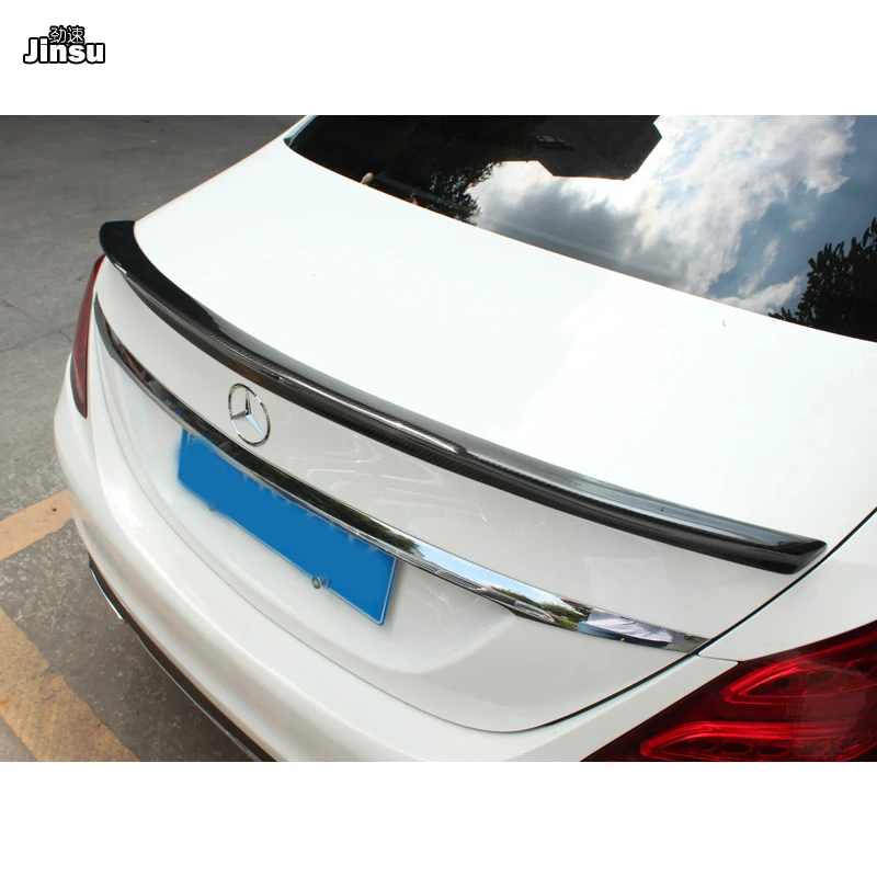 FD style carbon fiber rear trunk spoiler lip for benz c class c200 c220 c250 2014 - 2020 W205 c63 amg cf styling spoiler wing