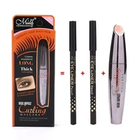 menow thick mascara set with gift two pencil black brown combination natural curly lasting mascara mac makeup cosmeticos