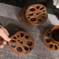 table tea coaster mats bowl placemat creative lotus root ebony wood beech cup pads mat home decoration kitchen accessories