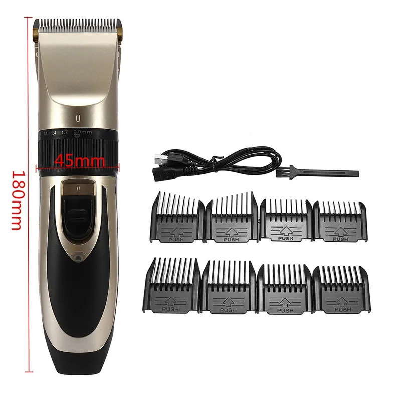 

Professional Hair Trimmer with 8 Limit Comb Rechargeable Electric Cordless Clipper Shaver Men Children Home Salon Use Tool Kit