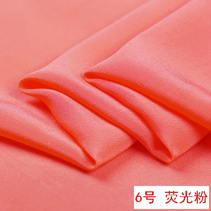 hotpink 50 см/лот сплошной цвет натуральный шелк тканевый креп De Chine натуральный шелк обе ширина 140 см 24 цвета s - Color: hotpink