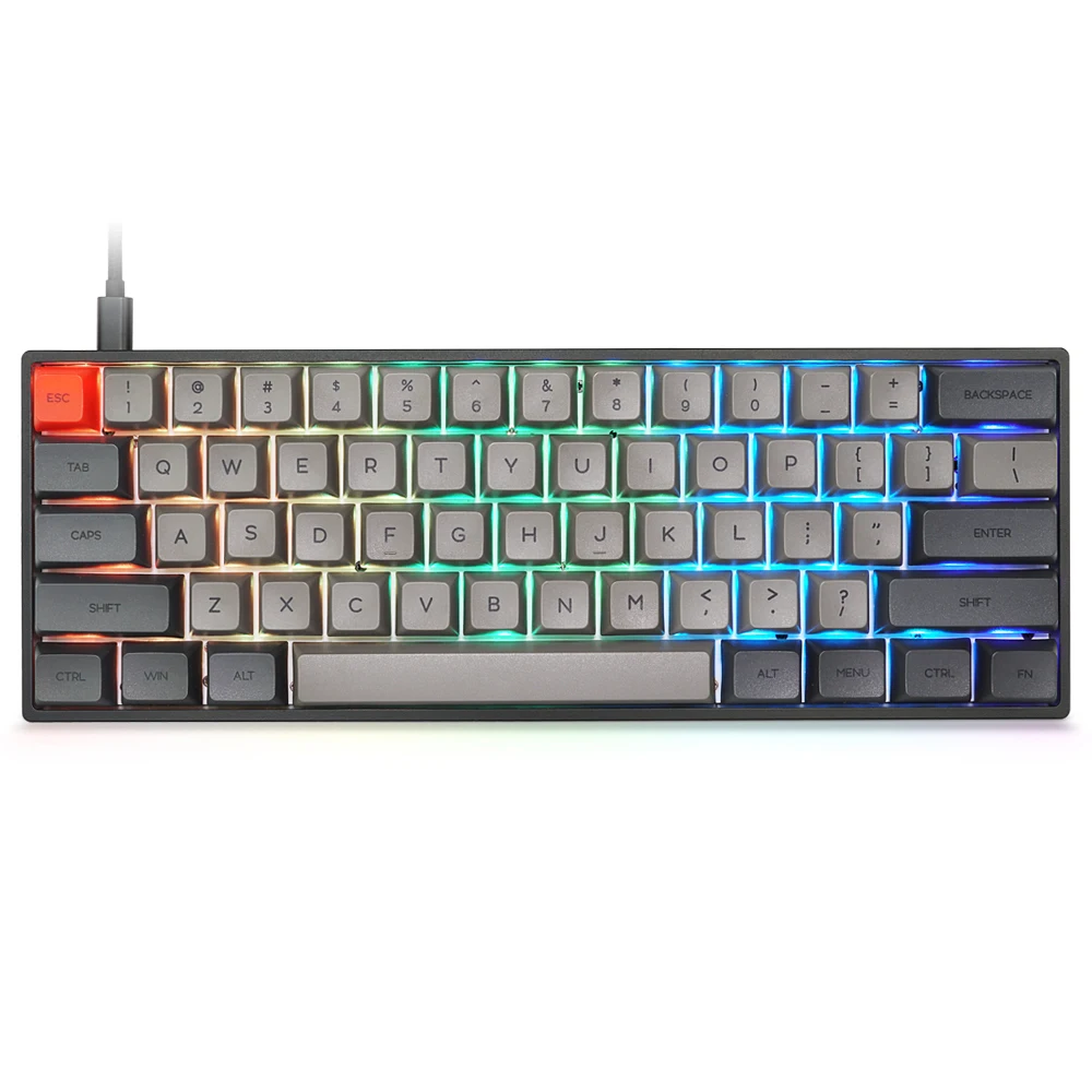 SK61 Gateron Optical red brown Black Blue switch hot swappable Mechanical Keyboard rgb switch rgb led type c  XDA Keycaps images - 6
